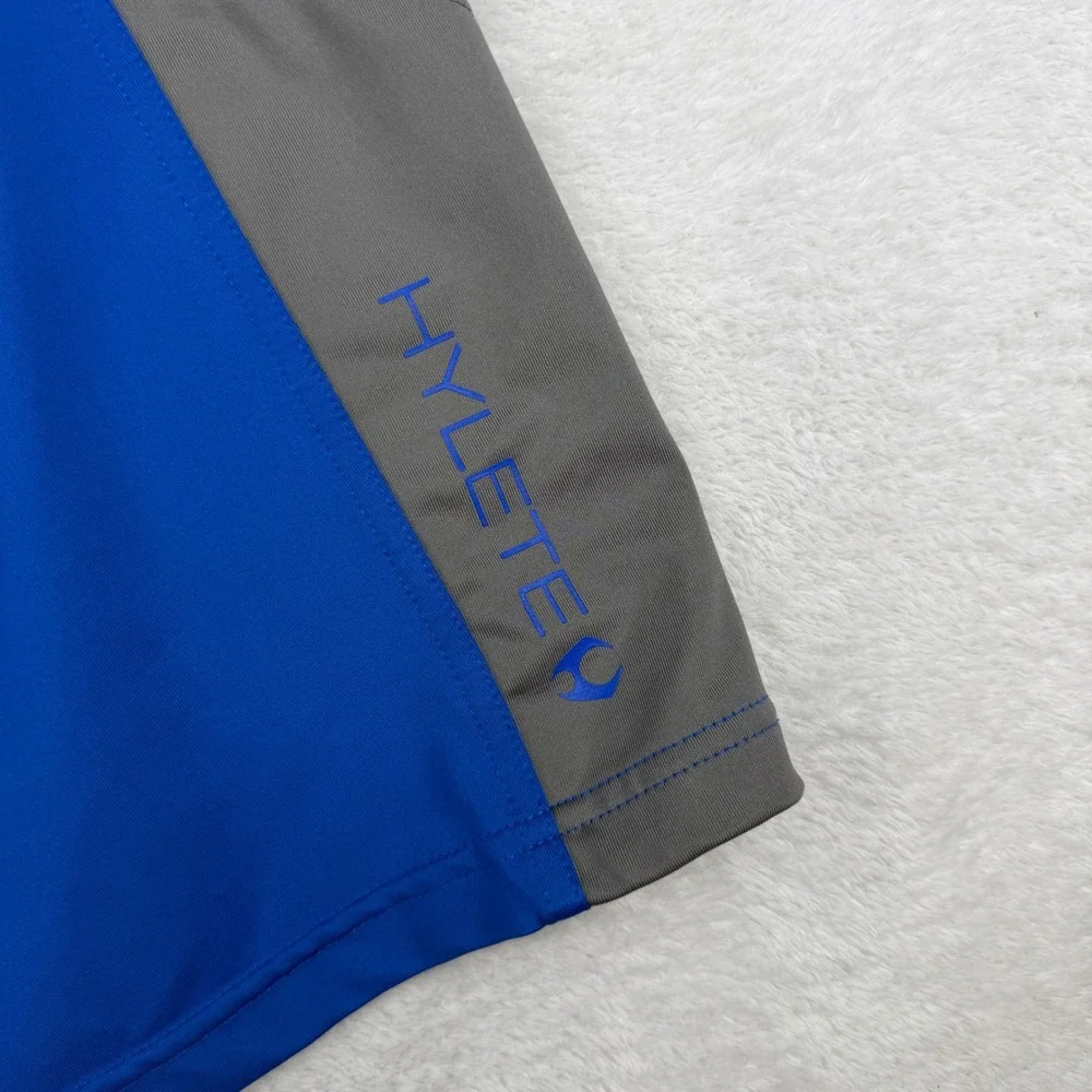 Hylete Above Knee Training Shorts Mens Medium Blue Grey Athletic Gym Workout